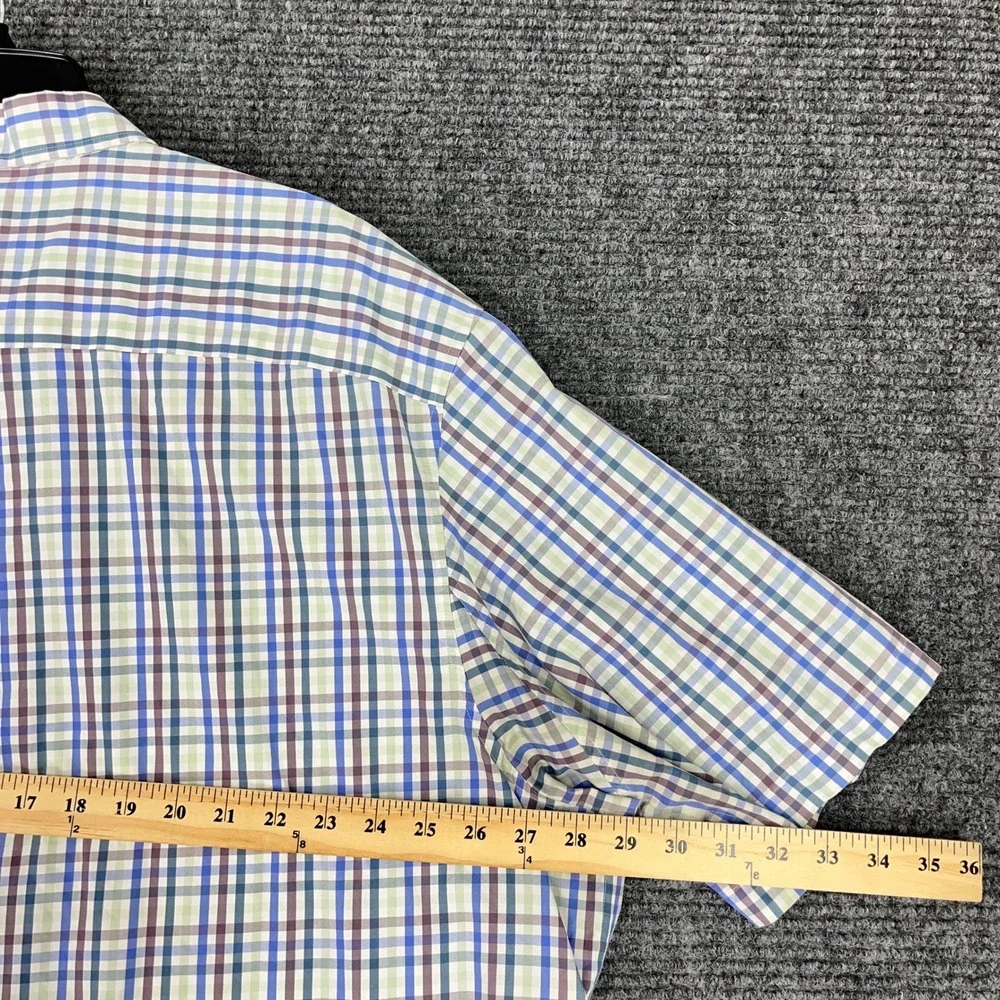 Duluth‎ Trading Co Relaxed Fit Wrinklefighter Shirt Mens 3XL Plaid Short Sleeve